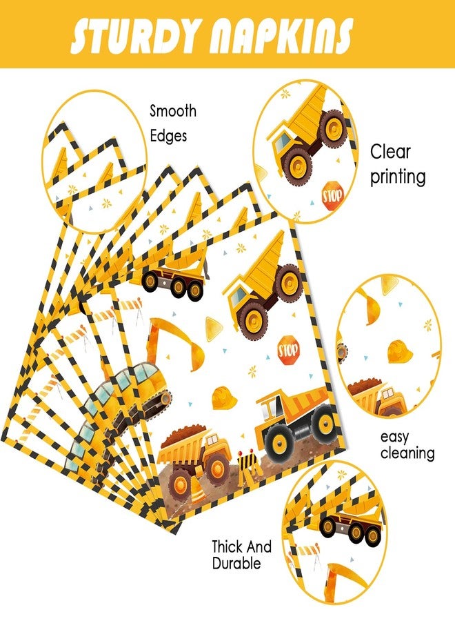 GalaHub 194Pcs Construction Plates Birthday Party Supplies Decorations Serve 24 | Includes Napkins Cups Tablecloth and Banner | Boys Construction Themed Birthday Party - Image 5